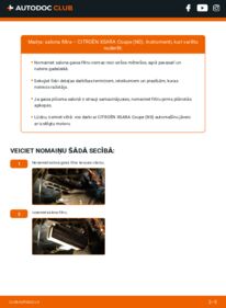 Kā veikt nomaiņu: 1.6 16V Citroen Xsara Coupe Salona filtrs
