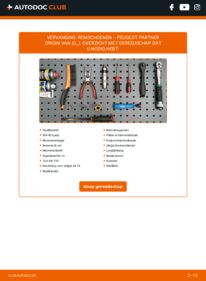 Vervangen: Remschoenen 1.6 HDi 75 PEUGEOT Partner Origin Kastenwagen (G_)
