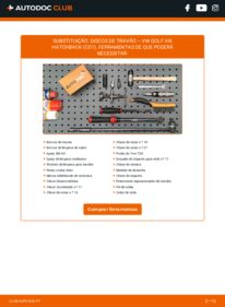 Como realizar a substituição de Discos de Travão 1.5 TSI VW Golf VIII Schrägheck (CD1)