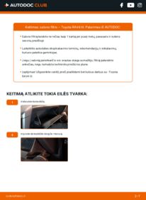 Kaip atlikti keitimą: Toyota RAV4 XA30 2.2 D 4WD (ALA30_) Oro filtras, keleivio vieta