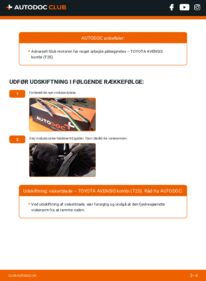 Hvordan man udfører udskiftning af: Viskerblade på 1.8 VVT-i (ZZT251_) Toyota Avensis T25 Kombi