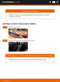 Kaip atlikti keitimą: Toyota Avensis T25 Wagon 1.8 VVT-i (ZZT251_) Valytuvo gumelė