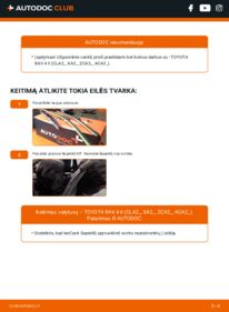 Kaip atlikti keitimą: Toyota RAV4 II 2.0 D 4WD (CLA20_, CLA21_) Valytuvo gumelė