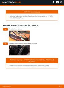 Kaip atlikti keitimą: Toyota Yaris xp13 1.4 D (NLP130_) Valytuvo gumelė