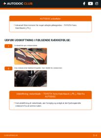 Hvordan man udfører udskiftning af: Viskerblade på 1.4 D-4D (NLP90_) Toyota Yaris 2 Hatchback