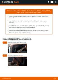 Cum să efectuați înlocuirea: Filtru habitaclu Toyota Hilux III 3.0 D-4D 4WD (KUN26)