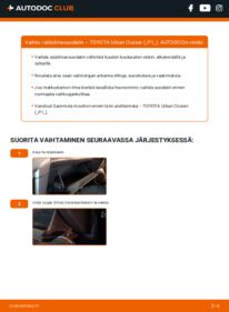 Kuinka vaihtaa Raitisilmasuodatin 1.4 D-4D 4WD (NLP115_) Toyota Urban Cruiser XP11 -autoon