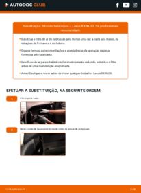 Como realizar a substituição de Filtro do Habitáculo 400h AWD (MHU38_) Lexus RX XU30