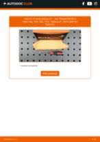 Vaiheittainen PDF-opas: kuinka vaihtaa VW TRANSPORTER V Box (7HA, 7HH, 7EA, 7EH) -mallin Pyyhkijänsulat
