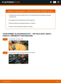 Kuidas välja vahetamist läbi viia: VW POLO Box (86CF) 1.3 Pesurikumm