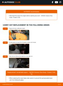 How to carry out replacement: Wiper Blades 1.9 TDI SKODA Octavia I Kasten / Kombi (1U5)