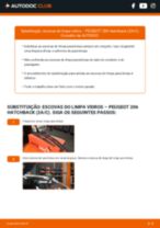 Quando mudar Escovas de para brisa PEUGEOT 206 Hatchback (2A/C): pdf manual