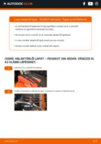 PEUGEOT 206 Saloon első és hátsó Törlőlapát cseréje: javítási kézikönyv pdf