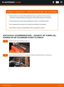 Wie der Austausch bewerkstelligt wird: Scheibenwischer 1.6 16V Peugeot 307 Kombi