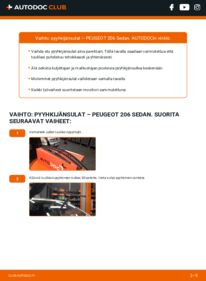 Kuinka vaihtaa Pyyhkijänsulat 1.4 HDi eco 70 Peugeot 206 Sedan -autoon