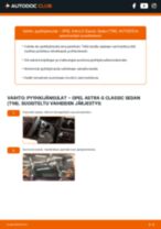 PDF opas Astra G Classic Sedan (T98) 1.4 16V (F69) -huollosta