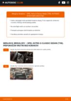 Priročnik PDF o vzdrževanju Astra G Classic Sedan (T98) 1.4 16V (F69)