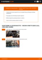 Samm-sammuline PDF-juhend NISSAN VANETTE Bus (C22) Pesurikumm asendamise kohta