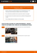 Cómo cambiar Escobilla delanteras y traseras NISSAN VANETTE Bus (C22) - manual en línea
