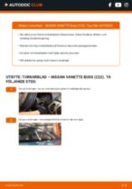 Steg-för-steg-guide i PDF om att byta Torkarblad i NISSAN VANETTE Bus (C22)