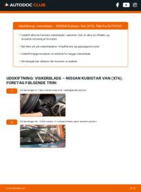 Hvordan man udfører udskiftning af: Viskerblade på dCi 85 Nissan Kubistar Van X80