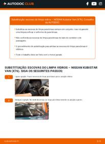 Como realizar a substituição de Escovas do Limpa Vidros dCi 85 Nissan Kubistar Van X80