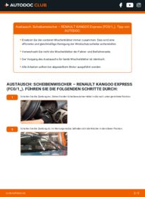 Wie der Wechsel durchführt wird: Scheibenwischer Renault Kangoo Express 1.5 dCi tauschen
