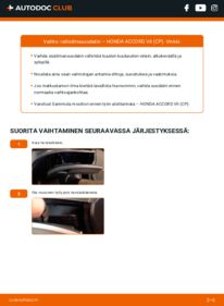 Kuinka vaihtaa Raitisilmasuodatin 2.0 i-VTEC (CP1) Honda Accord VII CP -autoon