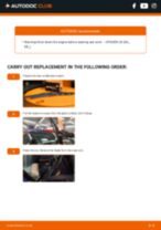 Step by step PDF-tutorial on Wiper Blades CITROËN C8 (EA_, EB_) replacement
