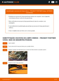 Como realizar a substituição de Escovas do Limpa Vidros 1.6 HDi 16V Peugeot Partner K9