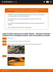 Como realizar a substituição de Escovas do Limpa Vidros 1.6 HDi PEUGEOT PARTNER Platform/Chassis