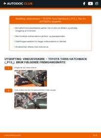 Slik bytter du Vindusviskere 1.4 D (NLP130_) Toyota Yaris xp13