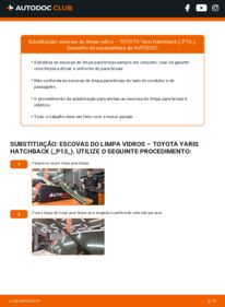 Como realizar a substituição de Escovas do Limpa Vidros 1.4 D (NLP130_) Toyota Yaris xp13