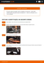 Tutorial passo a passo em PDF sobre a substituição de Escovas do Limpa Vidros no SEAT IBIZA SPORTCOUPE Box Body / Hatchback (6J1)