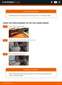 How to carry out replacement: Wiper Blades 2.4 Volvo s60 1