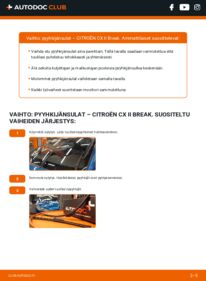 Kuinka vaihtaa Pyyhkijänsulat 25 D Turbo 2 CITROËN CX II Break -autoon