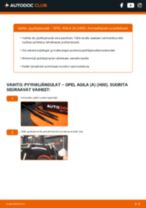 Korjaamokäsikirja tuotteelle AGILA (A) (H00) 1.2 16V Twinport (F68)