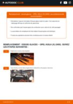Le guide professionnel de remplacement pour Essuie-glace sur votre Opel Agila h00 1.2 16V (F68)