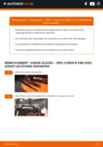 Comment changer Essuie-glaces Opel Corsa E x15 arrière et avant - Manuel pdf