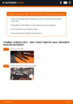 Profesionální průvodce výměnou součástky List stěrače na tvém autě Opel Tigra Twintop 1.4 (R97)