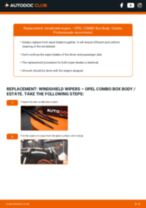OPEL COMBO Box Body / Estate change Wiper Blades front: guide pdf
