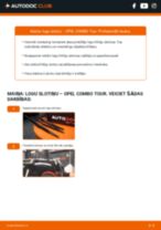 Combo D Tour (X12) 1.4 CNG (C26, D26, E26, C05) Stikla tīrītāja slotiņa: kā nomainīt? Pakāpeniskas rokasgrāmatas