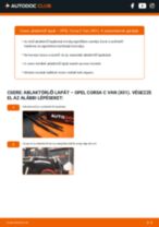 Útmutató PDF Corsa C Van (X01) 1.4 (W5L, F08) karbantartásáról
