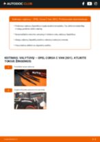 Instrukcijos PDF apie Corsa C Van (X01) 1.4 (W5L, F08) priežiūrą