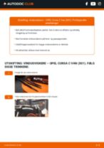 Manuell PDF om Corsa C Van (X01) 1.4 (W5L, F08) vedlikehold