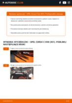 Instrukcja PDF dotycząca obsługi Corsa C Van (X01) 1.4 (W5L, F08)