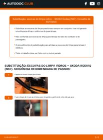 Como realizar a substituição de Escovas do Limpa Vidros 2.0 TDI 4x4 Skoda Kodiaq NS