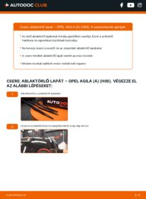 Hogyan végezze a cserét: 1.2 16V (F68) Opel Agila h00 Törlőlapát
