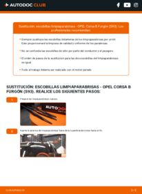 Cómo sustitución de Escobillas de Limpiaparabrisas 1.7 D (F08, W5L) Opel Corsa B Furgón