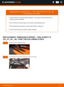 How to carry out replacement: Wiper Blades 1.2 S Opel Kadett D